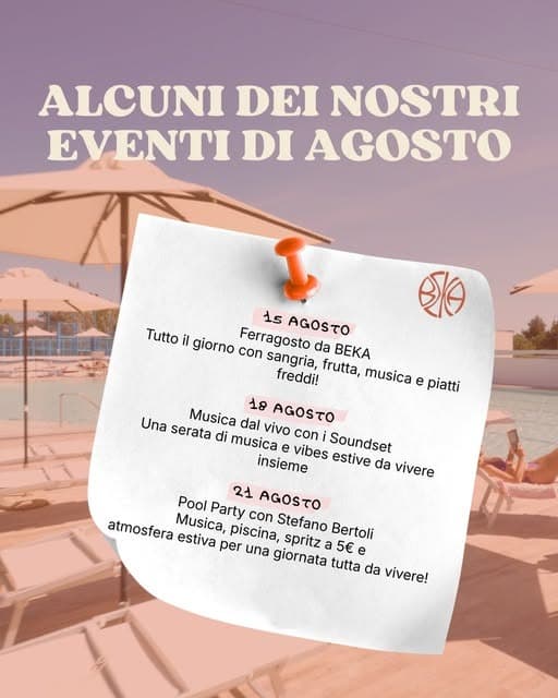 Flyer eventi di agosto di Bekà caffè